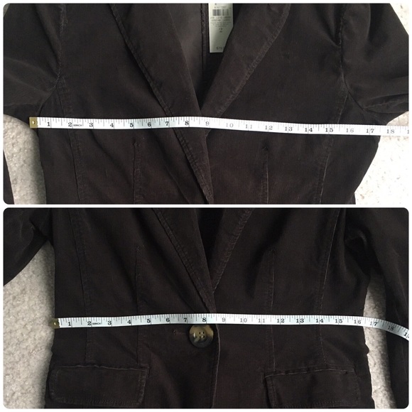 Ann Taylor Corduroy Single Button Brown Jacket 2 - Picture 7 of 8